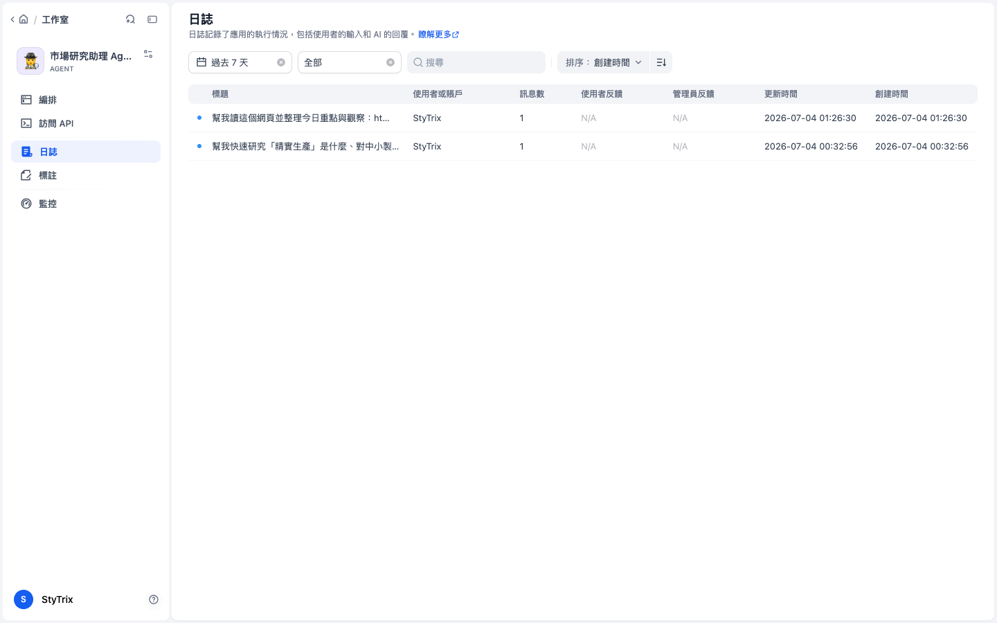 日誌頁